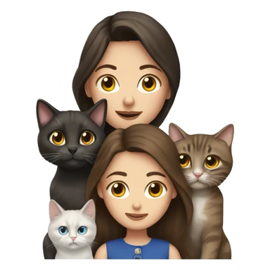 Two brunettes with two British cats sticker