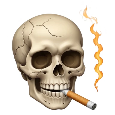  A skull with a cigarette laughing sticker