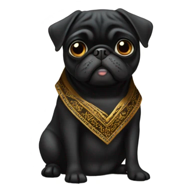 Black pug a Jewish dress sticker