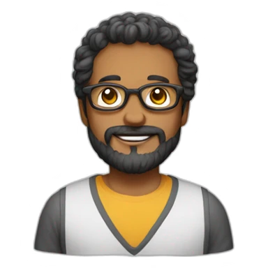 Homem, careca, forte, barba e óculos  sticker