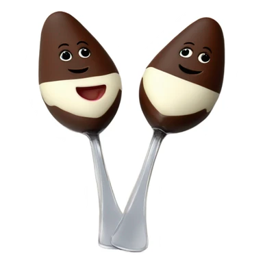 1 Chocolate quenelle and 1 vanilla quenelle on a fine dining glass plate sticker