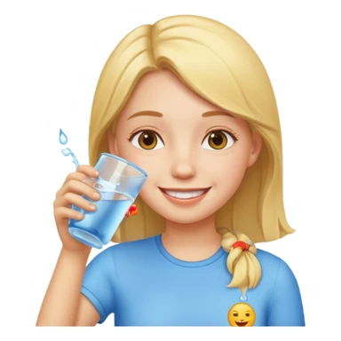One girl Drinking water emojis sticker