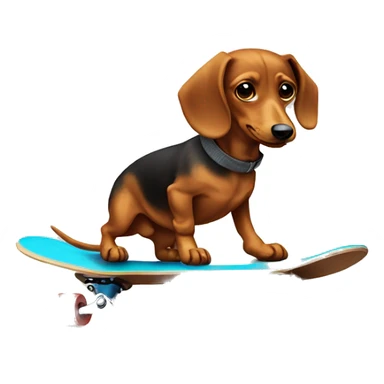 Dachsdog on a skateboard sticker