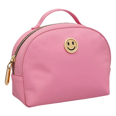 stoney clover lane makeup bag with no patches on it and no handle and no quilting and a circle zipper puller sticker