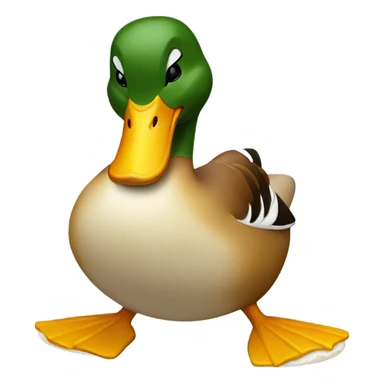 Duck eating bread slice sticker