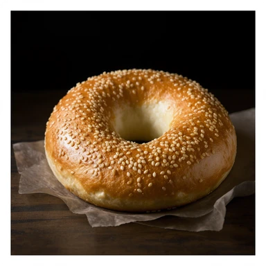 a simit, the Turkish sesame bagel, realistic style, highly detailed and photorealistic sticker