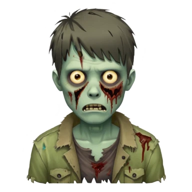 male zombie with messy bangs sticker