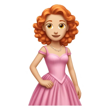 Ginger princess in pink dress sticker