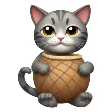 a cat with a coconut bra sticker