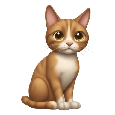 brownt sad realistic cat sticker