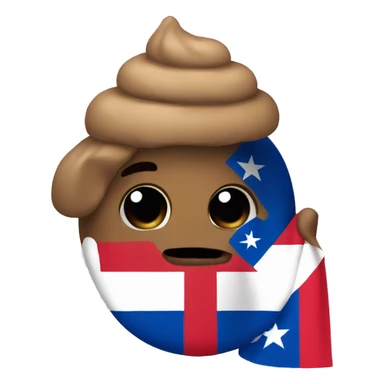 poo emoji with puerto rican flag sticker
