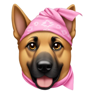 German Shephard wearing a pink bandana sticker