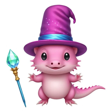 axolotl with magician hat sticker