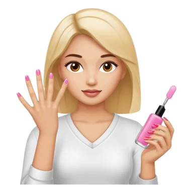 Woman doing acrylic nails sticker