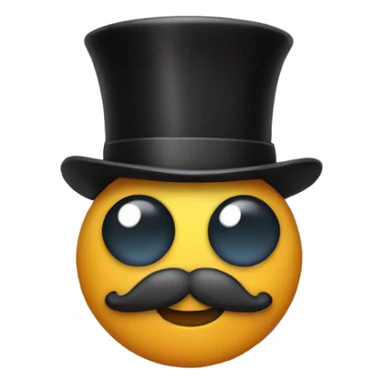 Poo emoji with top hat and monocle  sticker