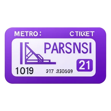 Parisien metro purple ticket  sticker