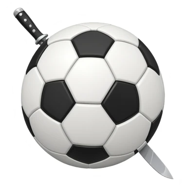 knife stuck in a soccer ball sticker