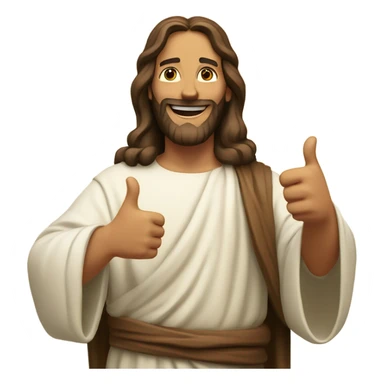 Jesus giving 2 thumbs up sticker