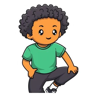 black boy with curly hair sticker