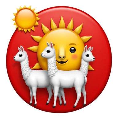 Emoji estilo vectorial de un sol rojo con llamas suaves alrededor, en el centro un círculo blanco con borde rojo y una letra “U” roja gruesa. Diseño simple, colores sólidos, sin texto adicional, fondo transparente, estilo emoji oficial. sticker