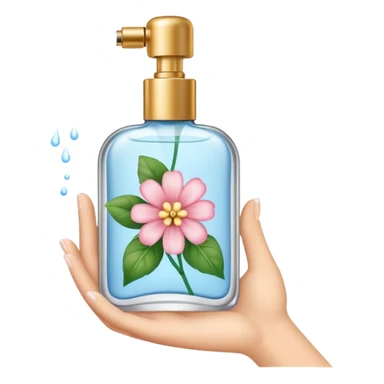 spraying perfume sticker