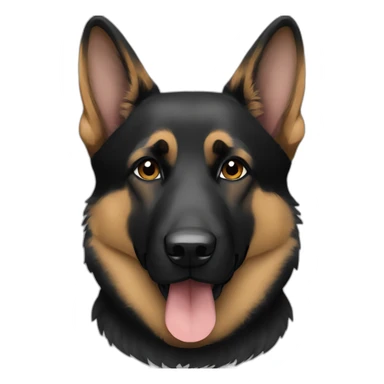 completely black german shepherd tan collar sticker