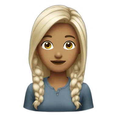 Fille cheveux délavé sticker