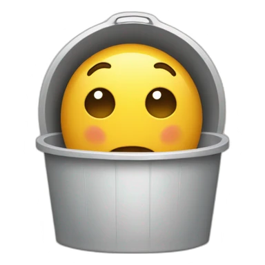 Emoji qui vomi dans une poubelle sticker