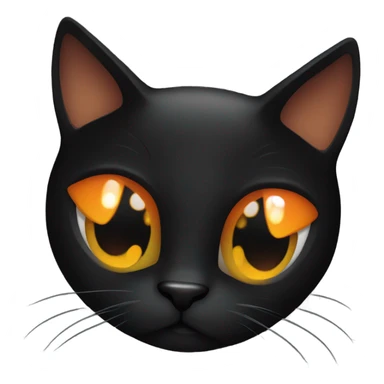 Black cat with orange eyes sticker