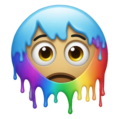 Emoji who cry but with rainbow tears in emoji eyes sticker