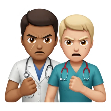 Fighting a doctor sticker