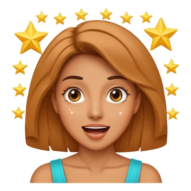 pria dengan ekspresi senang / excited dengan mata menjadi bintang sticker