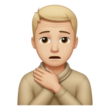 guy arms crossed around neck crying sticker