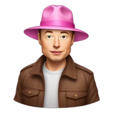 elon musk pink hat sticker