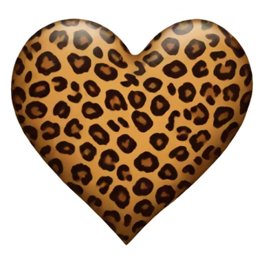 Leopard print heart sticker