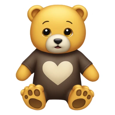 Osito con corazón amarillo  sticker