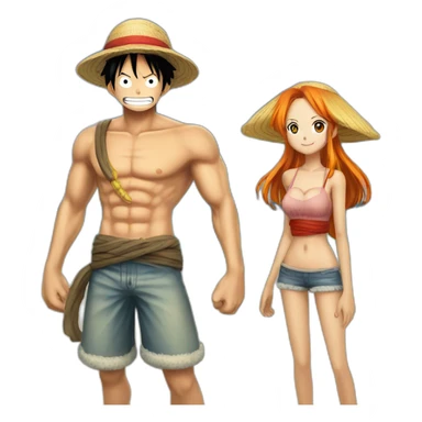 Luffy et nami sticker