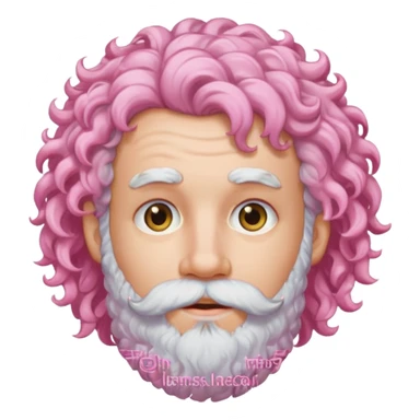 very white bearded pink curly haired  sticker