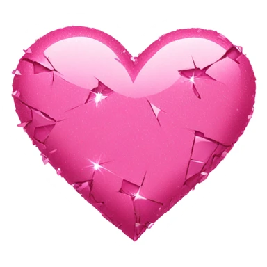 Sparkly broken pink heart sticker