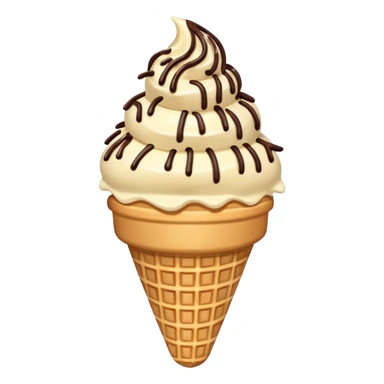 Vanilla ice cream cone with chocolate sprinkles sticker