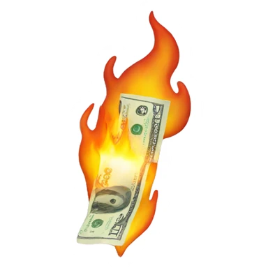 Money on fire sticker