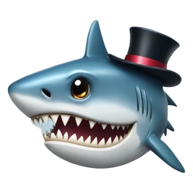 shark with a tophat sticker