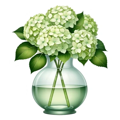 White and green Hydrangeas in vintage vase sticker