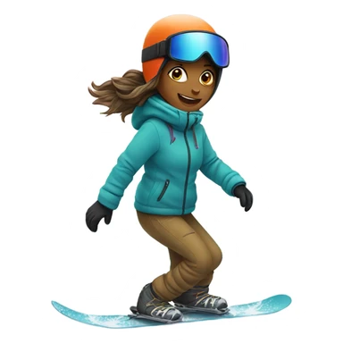 Girl snowboarding  sticker