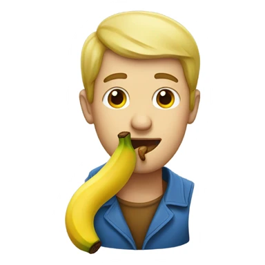 man with banana in his mouth sticker