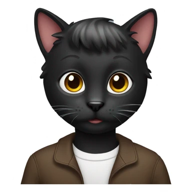 Scootish sort hair black cat sticker