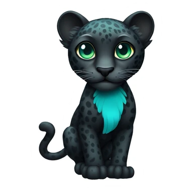 winged black leopard with turquoise eyes flying sticker