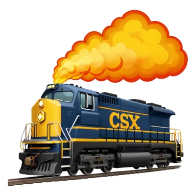 Csx locomotive on fire  sticker