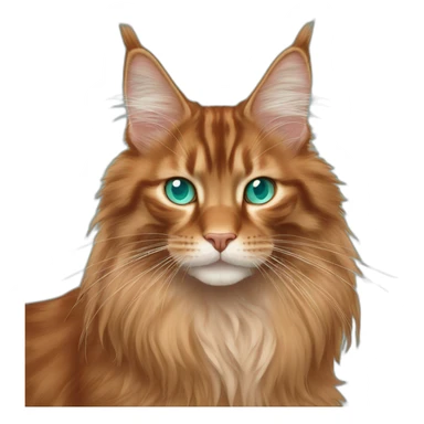 Red maine coon cat with light turquoise eyes sticker