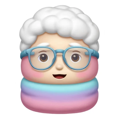 colorful marshmallow with glassess sticker